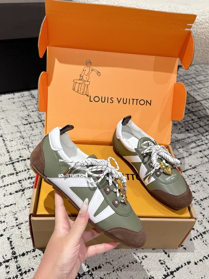Louis Vuitton Sneakerina Ballet Sneakers – 2025 Collection in Metallic Silver