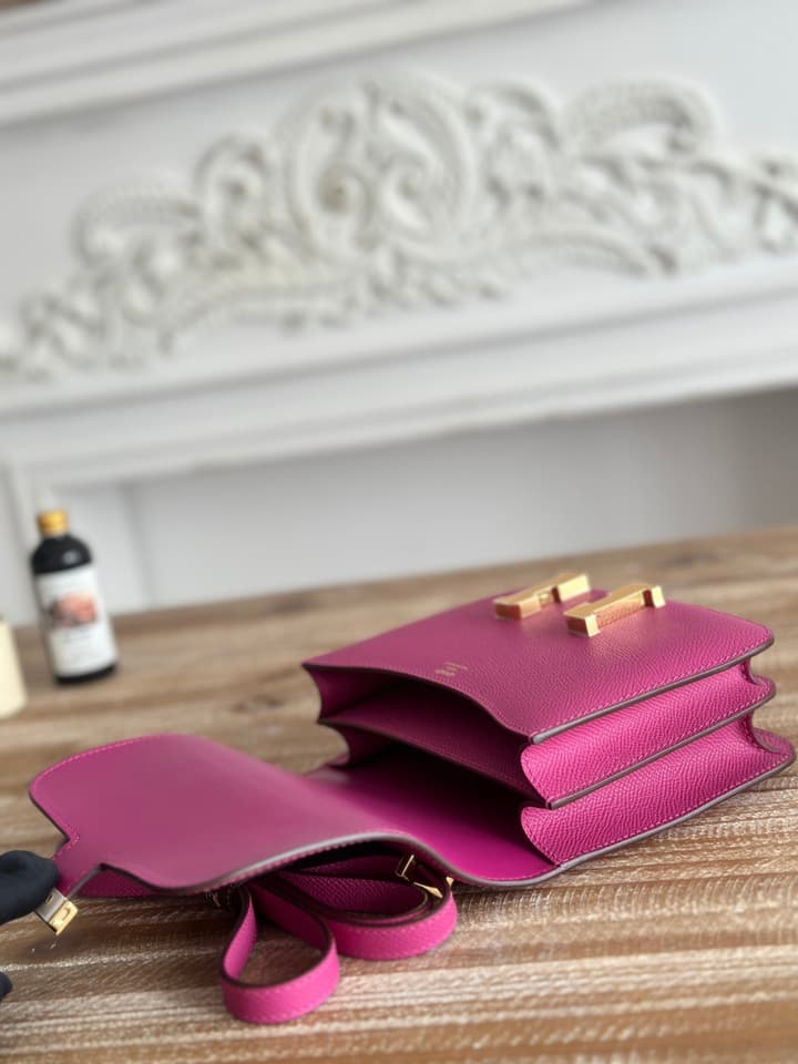 Hermès Constance Bag – Rose Purple Epsom Leather in Pink With Gold Hardware