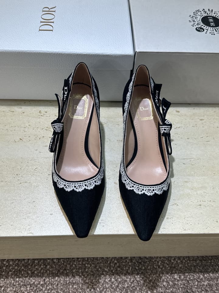 Dior J'Adior Dentelle Jelly Bow Pumps – 2026 Early Spring Collection in Black 6.5cm Heel