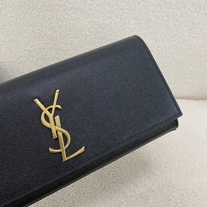 Saint Laurent Kate Classic Clutch Bag in Matte Black