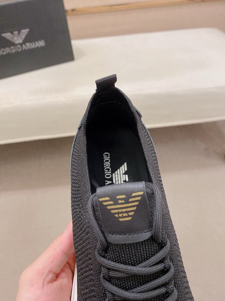 Armani Official Synchronized Knit Sneakers in Dark Grey Knit