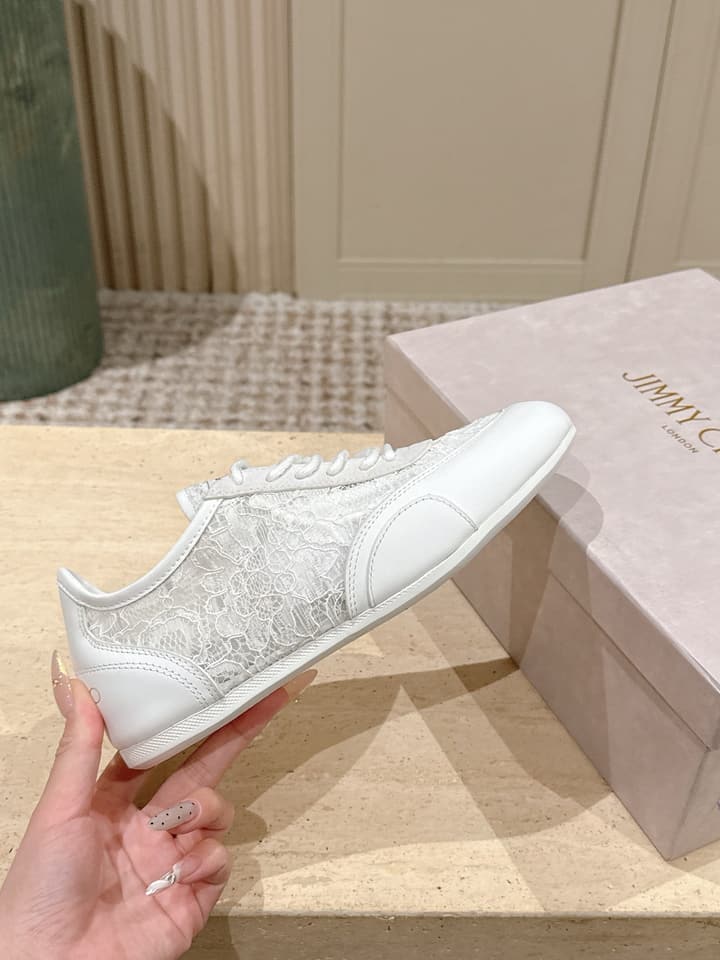 Jimmy Choo Diamond Lace Sneakers in Black Lace