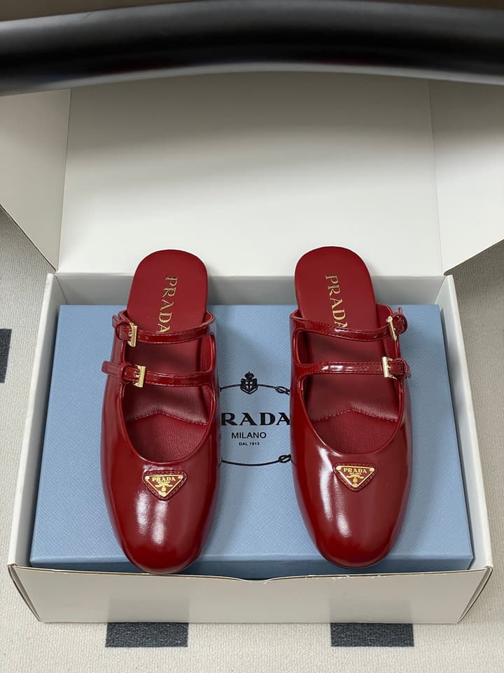 Prada Wrinkled Patent Ballet Flats – 25SS in Leopard Print