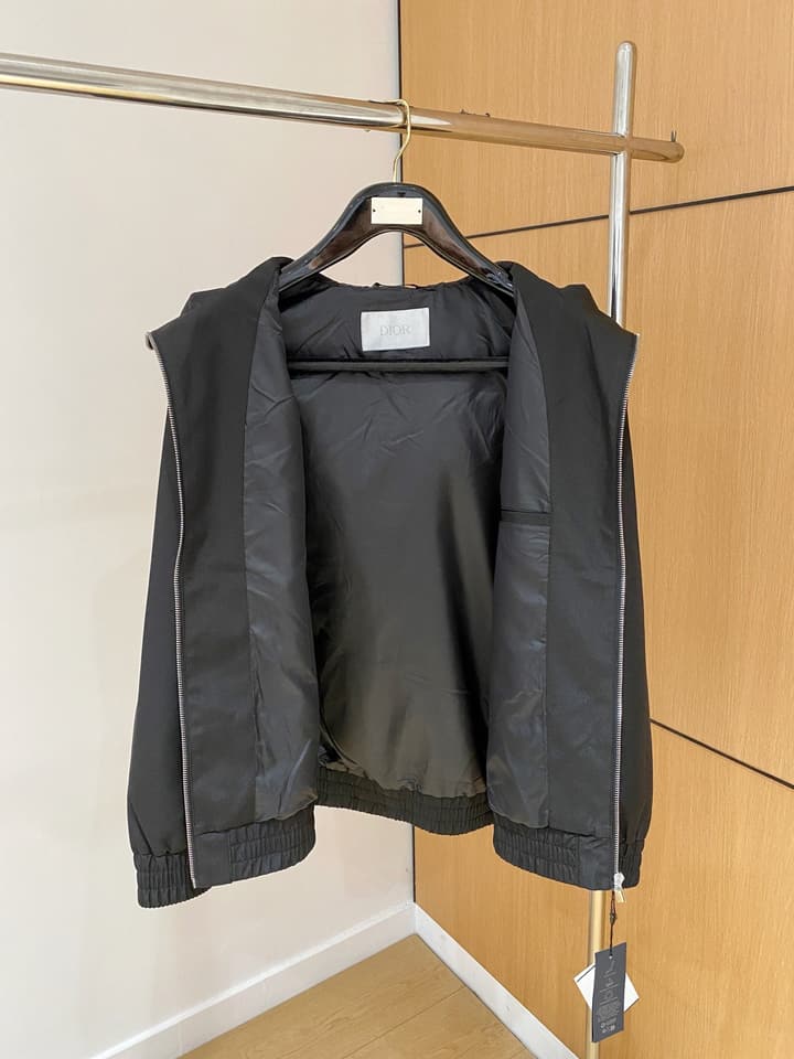 Dior New Runway Jacket Outerwear in Black With Monogram Panels