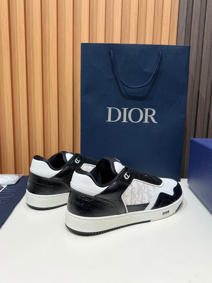Dior B27 Unisex Sneakers – 2025 Collection in Black And Khaki Oblique