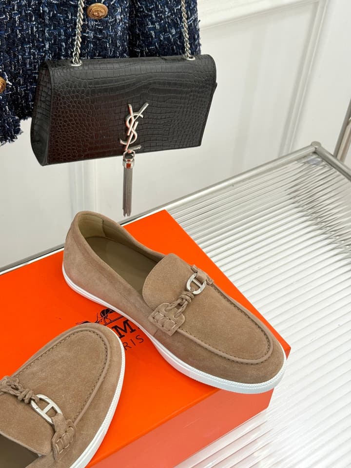 Hermès Retro Couple's Loafers – 25FW in Dark Brown