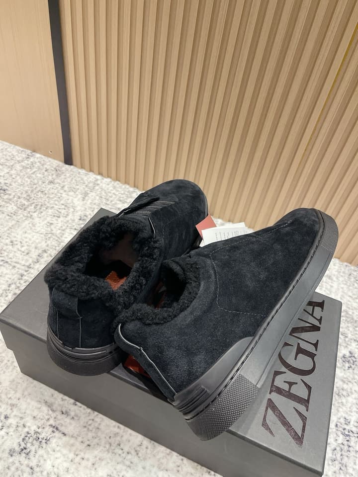 Zegna Triple Stitch Low-Top Casual Shoes – 2025SS in Black Leather