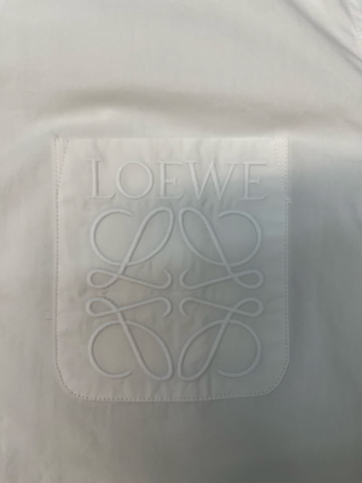 Loewe Anagram Pocket Cotton Shirt in Blue
