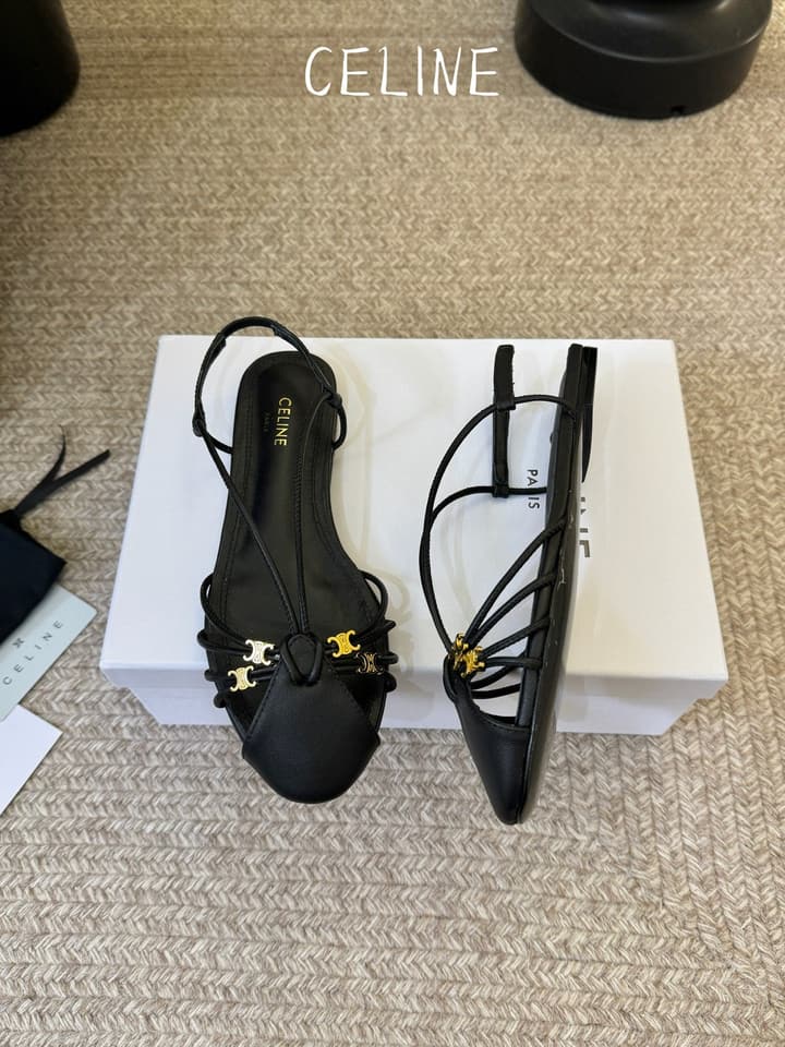 Celine Triomphe Ankle Strap Sandals – Spring/Summer Collection in Black