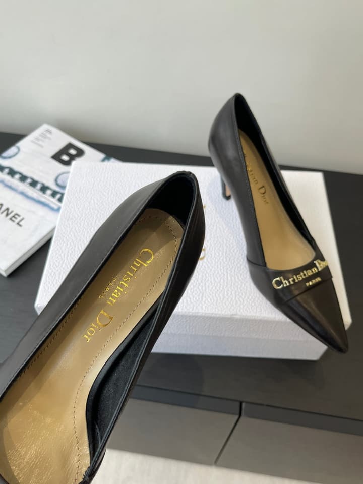 Dior My Dior Pointed-Toe Slingback Heels – 25SS in Patent Black