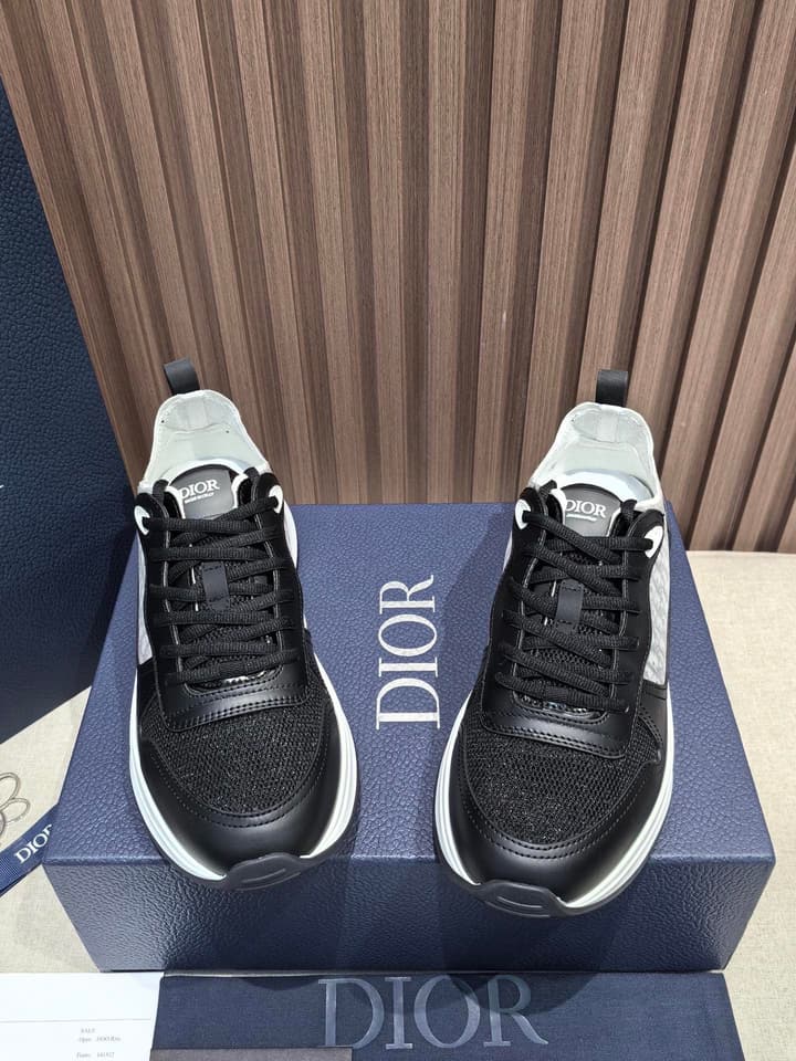 Dior Men's Leather Sneakers – New Collection in All Black