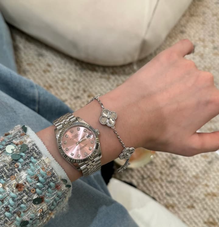 Rolex Datejust 28mm Ladies Pink Dial Diamond Watch