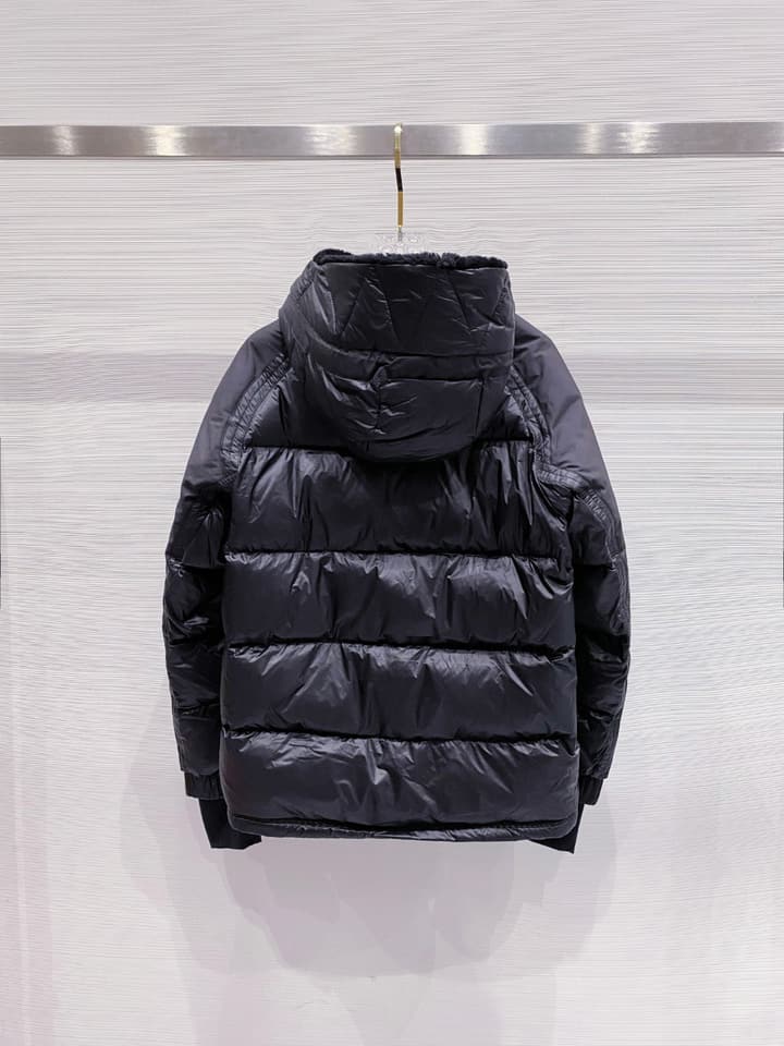 Moncler Grenoble Morgins Shearling-Lined Down Jacket in Black Tech Down Jacket