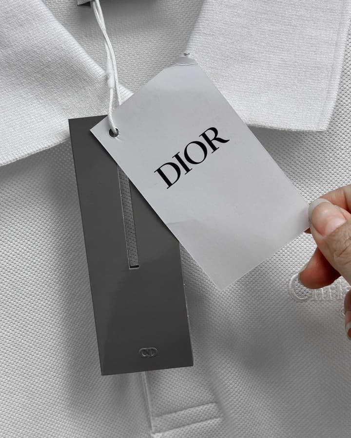 Dior Embroidered Letter Polo Shirt in Black