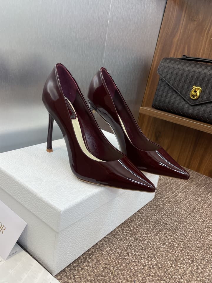 Dior CD Logo Pointed Toe Pumps – 2025 Spring/Summer Haute Couture Collection in Shiny Black Flat