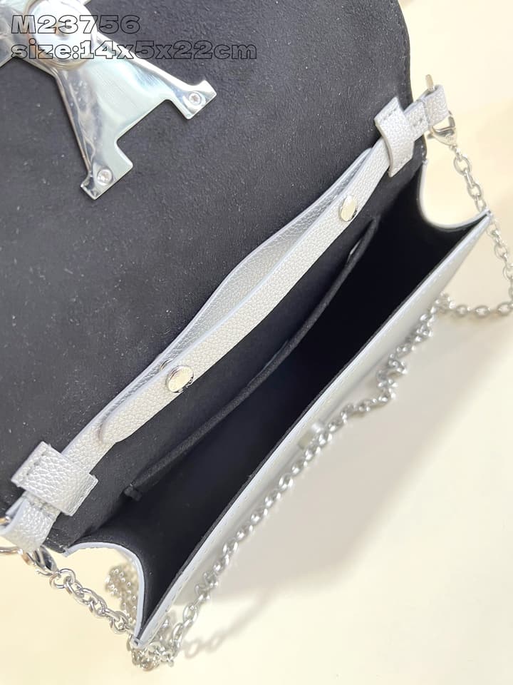 Louis Vuitton Pochette Louise Chain Bag in Beige