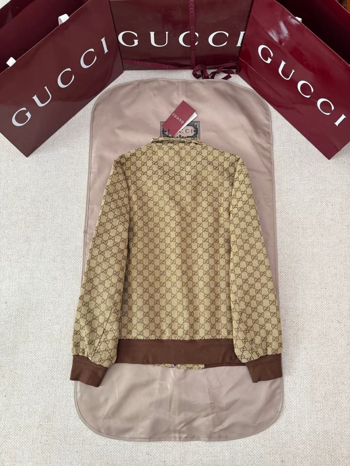 Gucci Double G Jacquard Canvas Bomber Jacket – FW25
