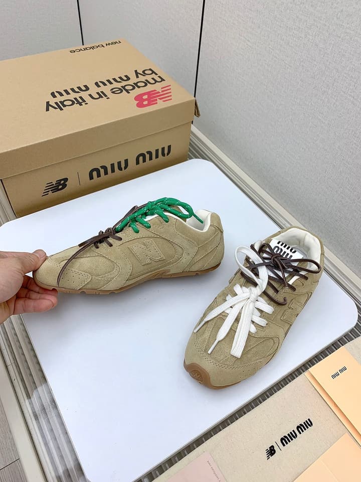 Miu Miu x New Balance Collaboration Runway Sneakers – 2024 in Distressed Grey