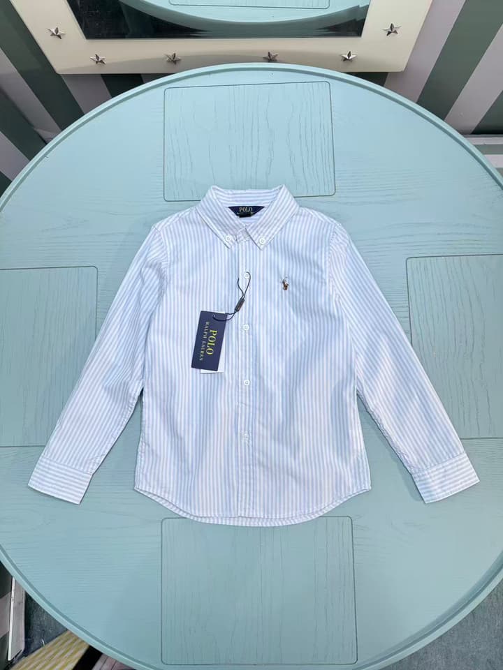 Ralph Lauren Polo Kids Embroidered Shirt – 2025SS – Kids Collection in Classic White