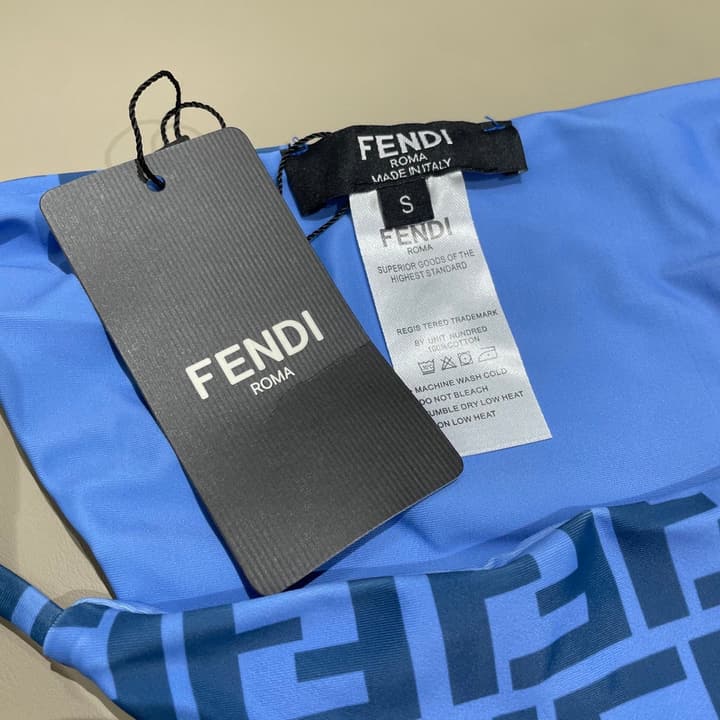 Fendi Versatile One-Piece Bikini Swimsuit in Brown Ff Logo Bikini