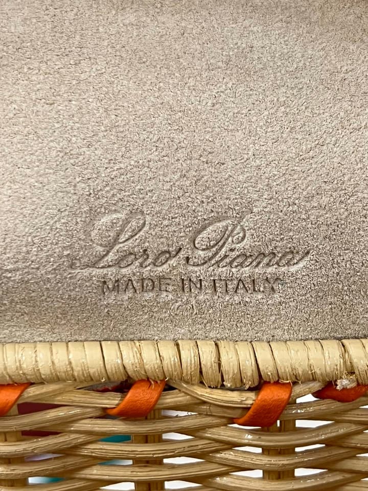 Loro Piana Extra Pocket L19 Woven Bamboo and Leather Bag in Cinnamon Orange