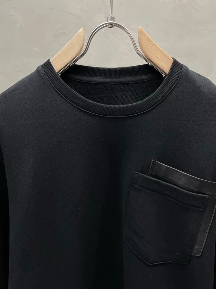 Hermès Men's Premium Casual Sweatshirt in Dark Grey/black With Flap Pocket