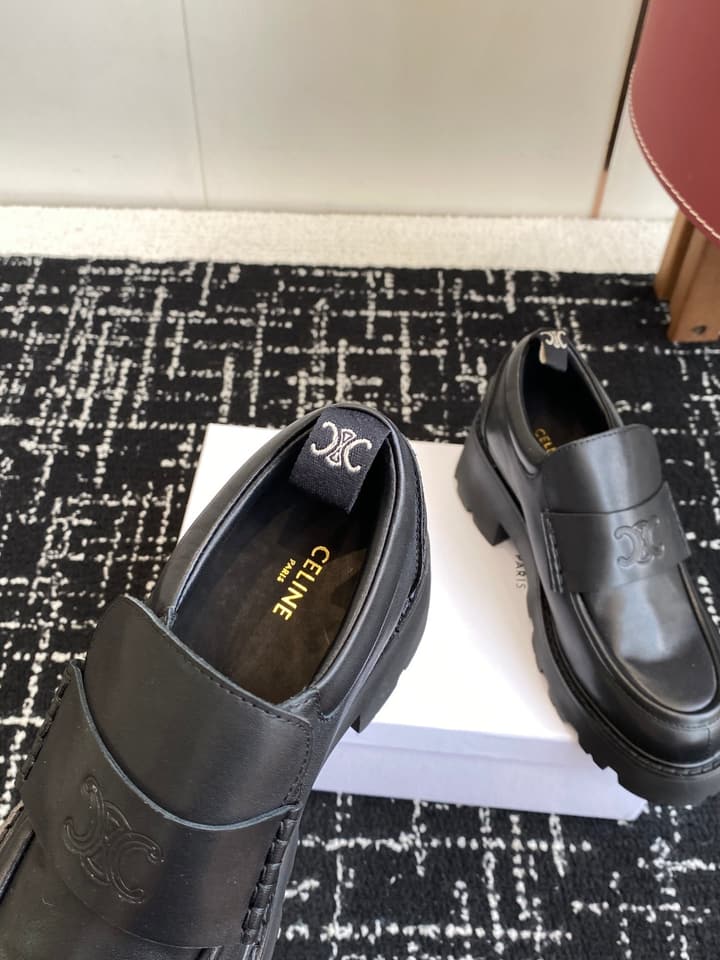 Celine Lisa Platform Loafers – 25SS Autumn/Winter Collection in Brown Suede Velcro