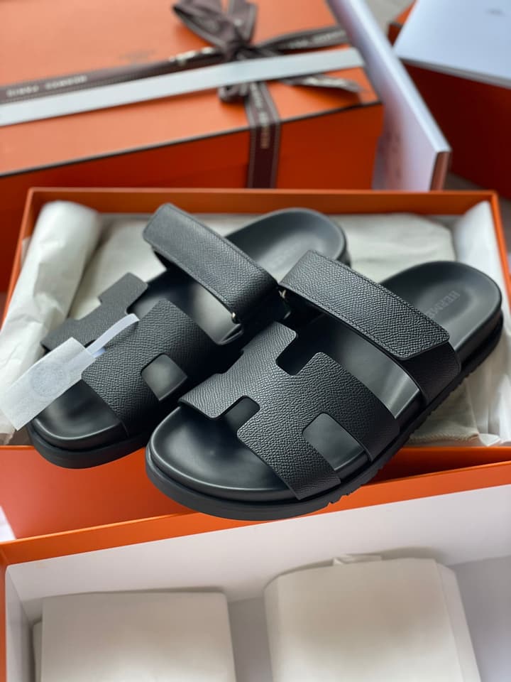 Hermès Chypre Unisex Slides in Beige