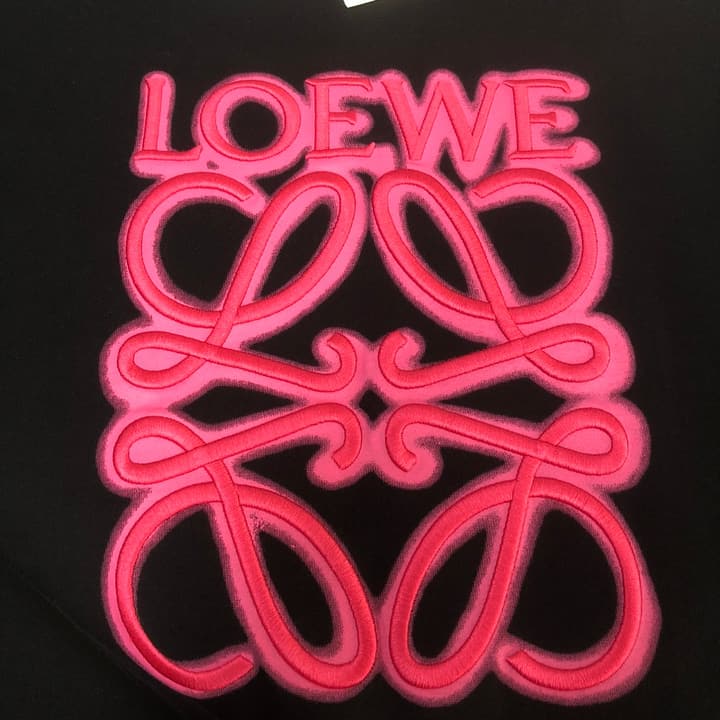 Loewe Embroidered Logo Cotton T-Shirt in Apricot