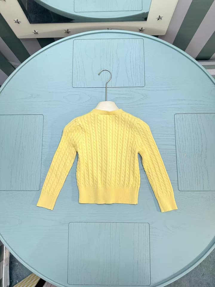 Ralph Lauren Kids Classic Striped Knit Sweater – 2025SS in Bright Yellow Cable Knit