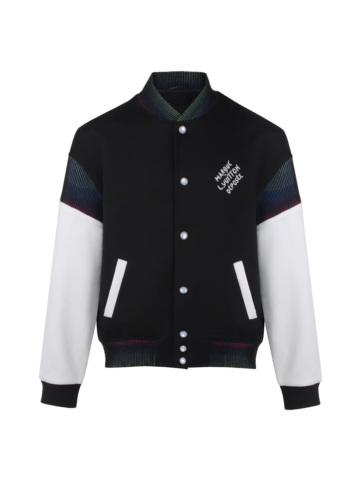 Louis Vuitton Cotton Knit Bomber Jacket – 25SS in Black And White Varsity Jacket