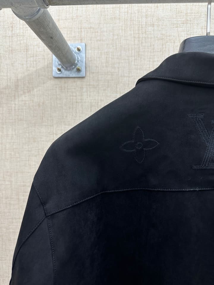 Louis Vuitton Black Monogram Collared Jacket in Black Monogram Jacket