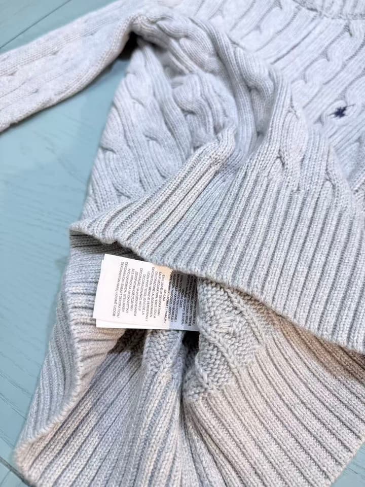 Ralph Lauren Polo Boys' Striped Knit Sweater – Kids Collection – 2025SS in Dark Navy Cable Knit