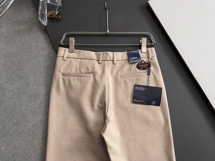 Prada Men's Cashmere Casual Trousers – 2025 Collection in Charcoal Gray