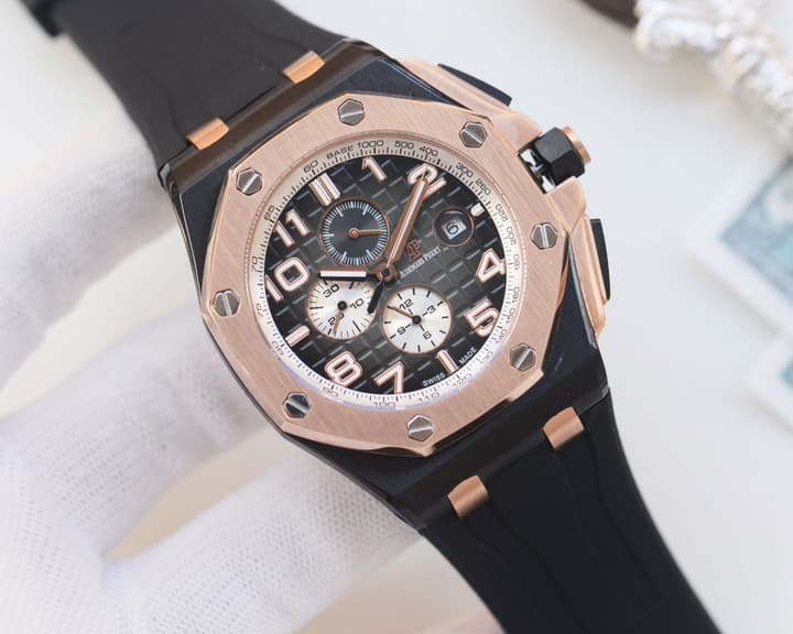 Audemars Piguet Royal Oak Offshore Automatic Watch in Black Skeleton & Green