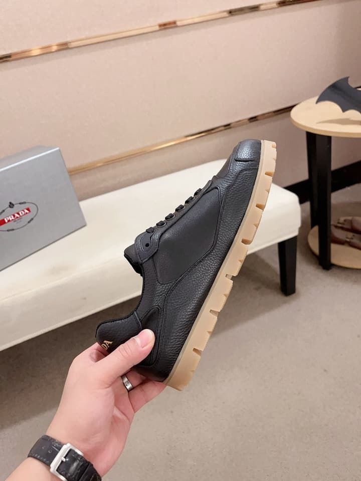 Prada Men's Air Cushion Sneakers in Beige Suede