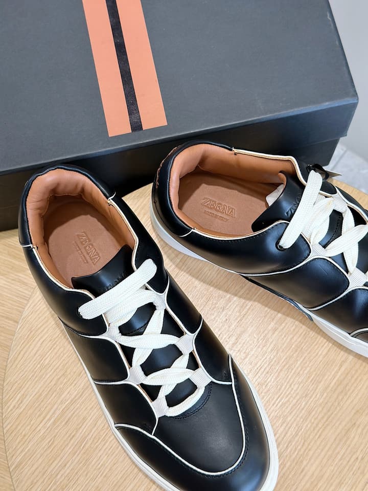 Zegna Tiziano Couture Sneakers in Black With Matching Laces