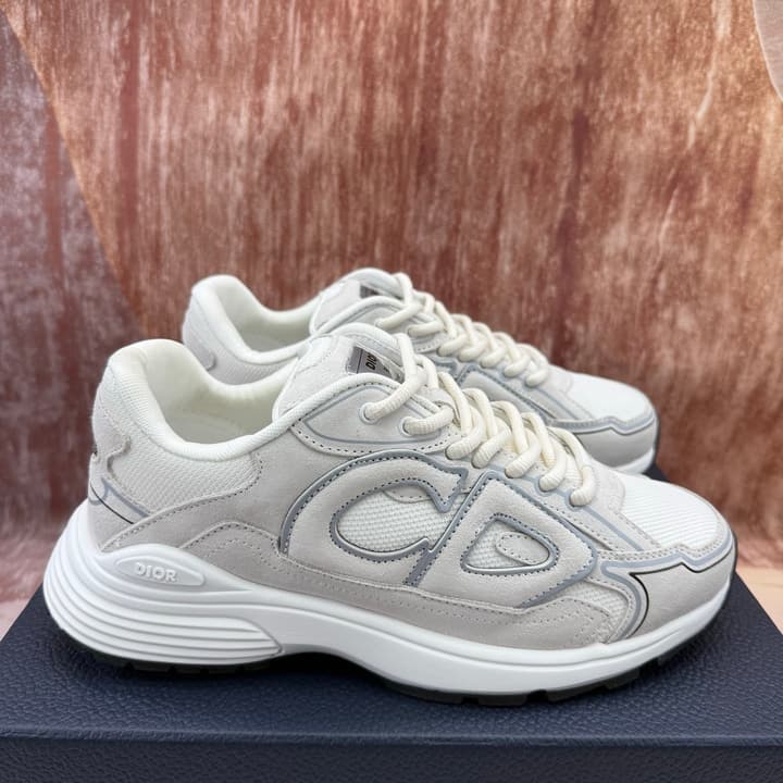 Dior B30 Low-Top Sneakers in Light Khaki Gray