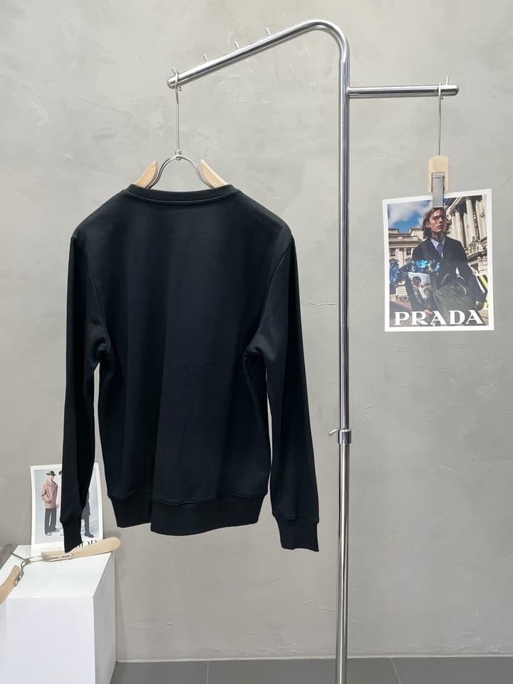 Hermès Men's Premium Casual Sweatshirt in Dark Grey/black With Flap Pocket