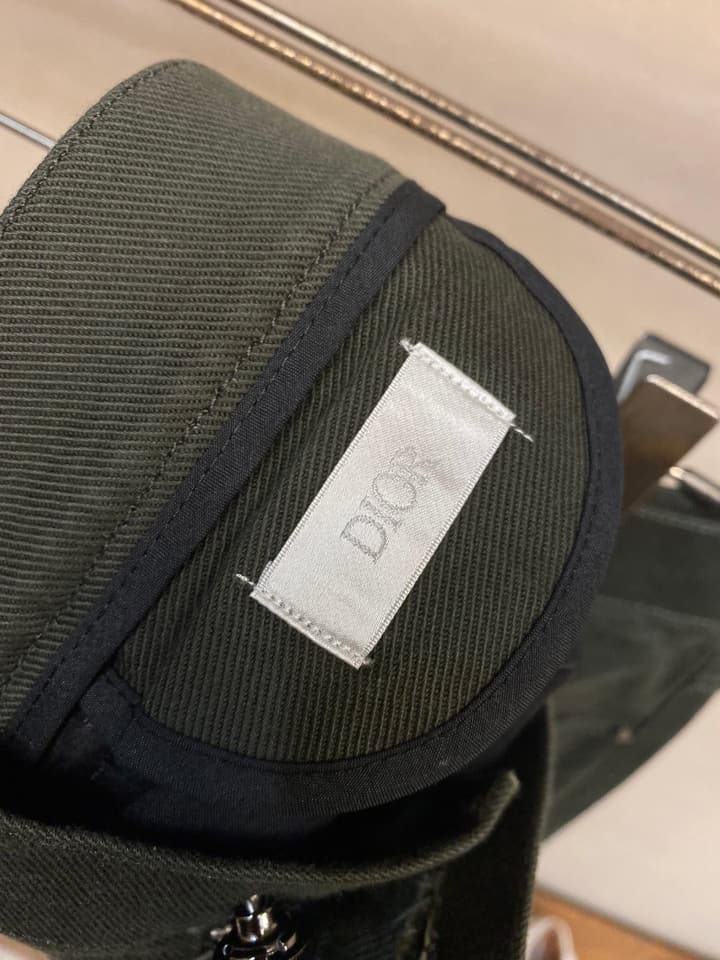 Dior Men's Thin Fleece Casual Trousers in Dark Olive Green