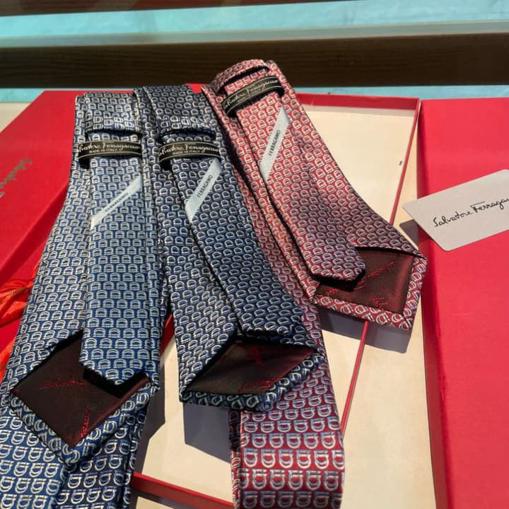 Ferragamo Men's Silk Tie Series in Burgundy