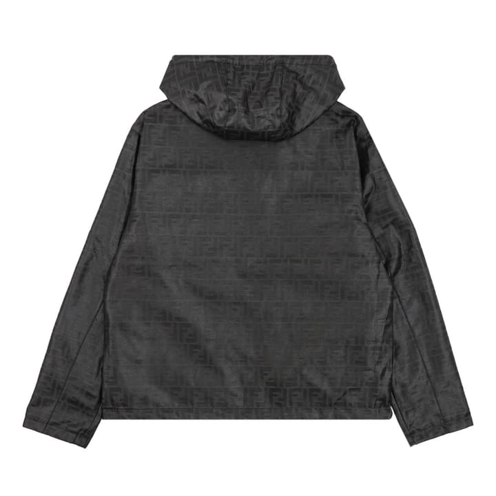 Fendi FF Monogram Full-Zip Windbreaker Jacket in Dark Gray Ff Monogram