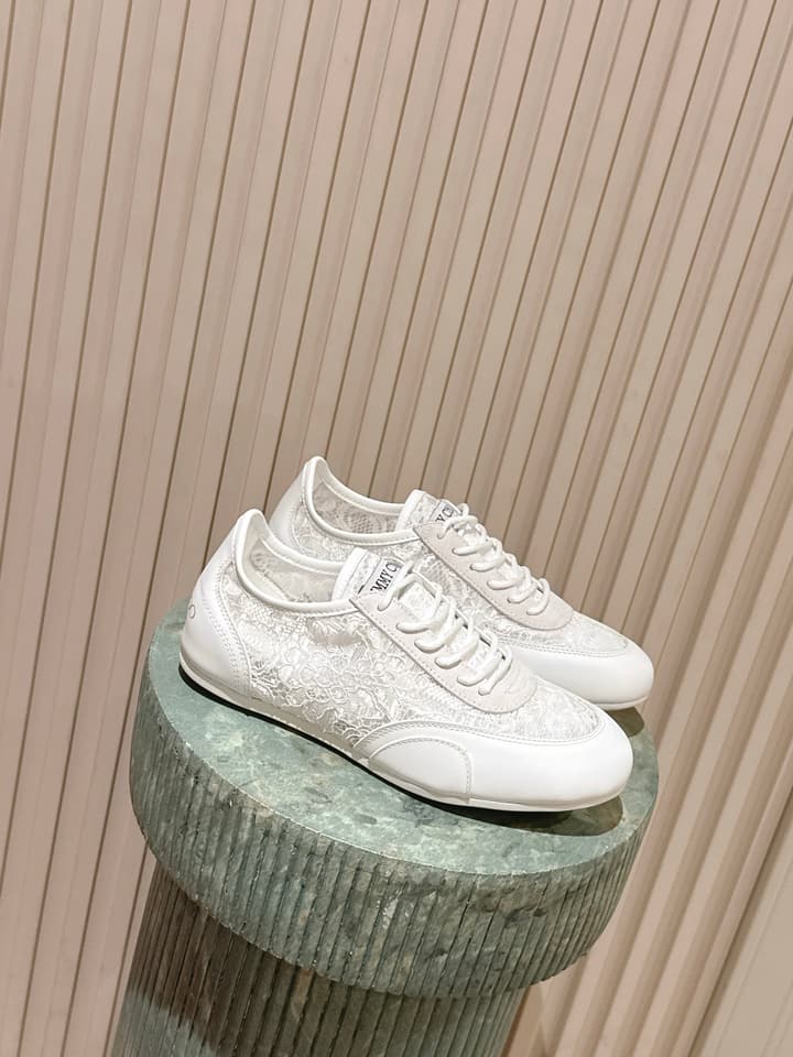 Jimmy Choo Diamond Lace Sneakers in Black Lace