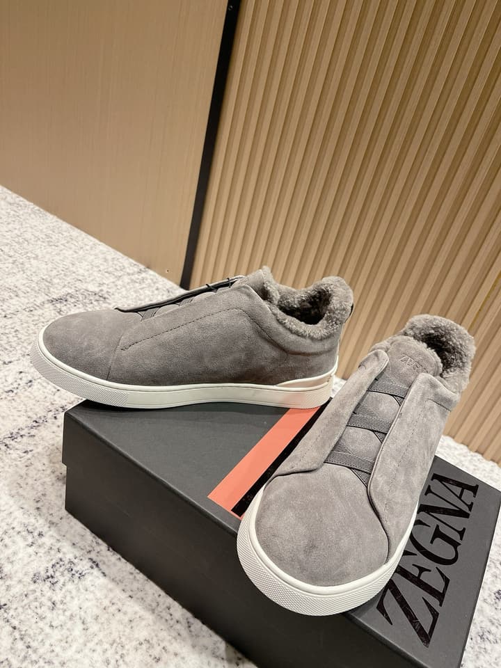 Zegna Triple Stitch Low-Top Casual Shoes – 2025SS in Black Leather