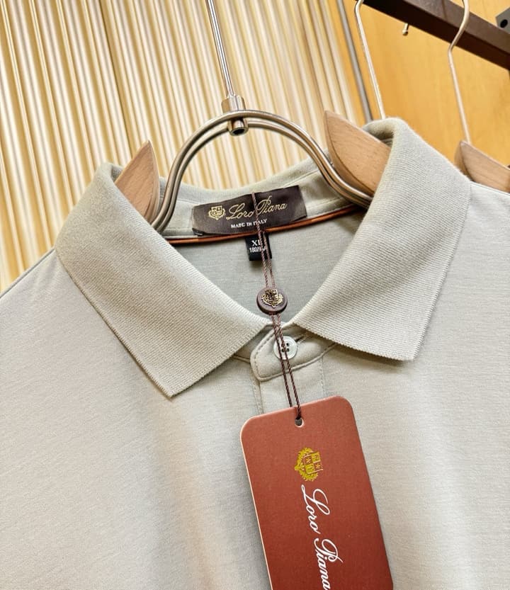 Loro Piana Solid Long Sleeve Polo Shirt – Autumn/Winter Collection in Black