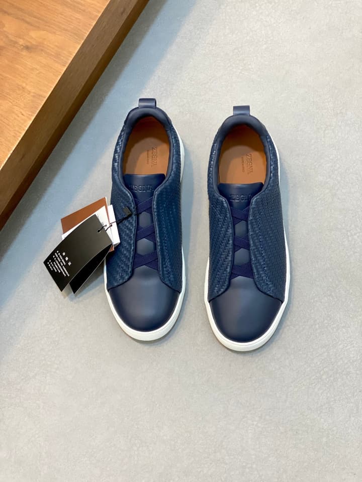 Ermenegildo Zegna Triple Stitch Sneakers in Black
