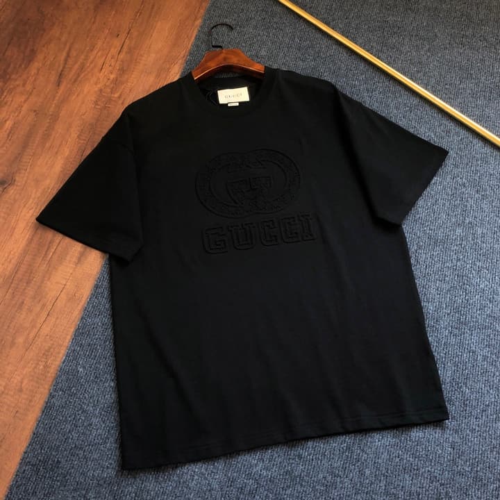 Gucci Embossed Logo Crewneck T-Shirt – 2026SS in Apricot