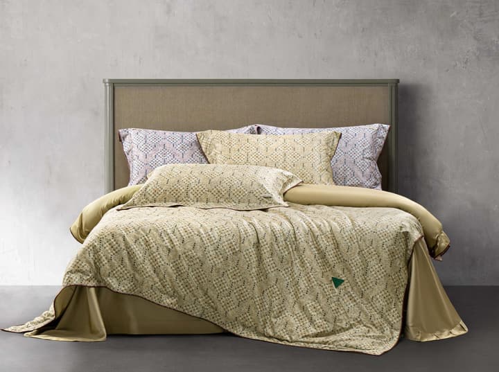 Bottega Veneta Home Collection Lava Woven Bed Set – Limited Edition in Khaki Yellow Woven Print