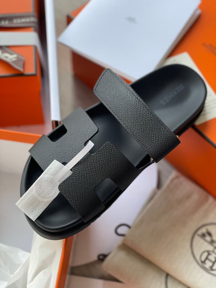 Hermès Chypre Unisex Slides in Beige