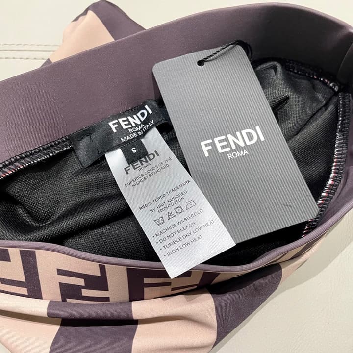 Fendi Versatile One-Piece Bikini Swimsuit in Brown Ff Logo Bikini